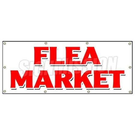 Signmission FLEA MARKET BANNER SIGN produce clothes discount kitchen fruit tools B-96 Flea Market